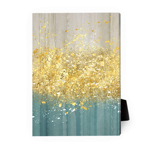 Golden Splash C Desktop Canvas Desktop Canvas 13 x 18cm Clock Canvas