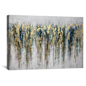 Golden Strength Oil Painting Oil Clock Canvas