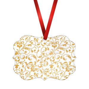 Golden Tinsel Ornament Christmas Ornament Victorian 10.8 x 8cm Clock Canvas