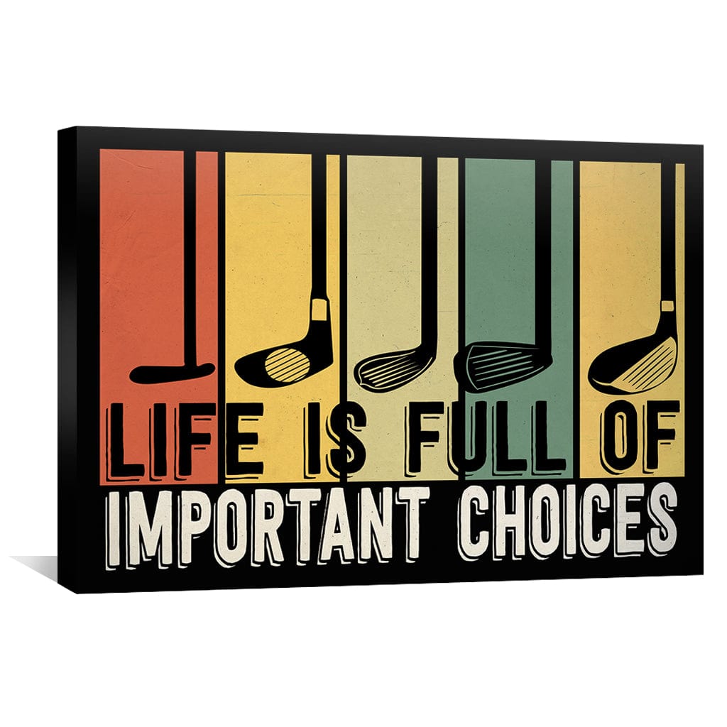 Golf Choices Canvas Art Clock Canvas