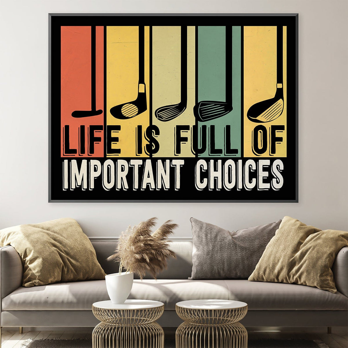Golf Choices Canvas Art Clock Canvas