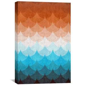 Gradient Waves 2 Canvas Art Clock Canvas