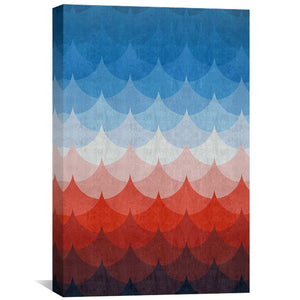 Gradient Waves 3 Canvas Art Clock Canvas