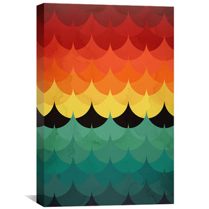 Gradient Waves 4 Canvas Art Clock Canvas