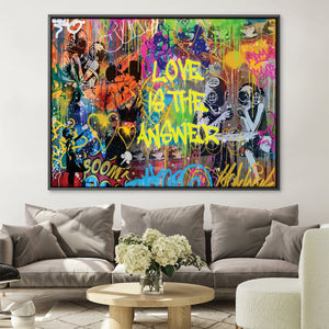Graffiti Answer Canvas Art Clock Canvas