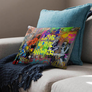Graffiti Answer Cushion Cushion 48 x 33cm Clock Canvas