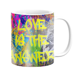 Graffiti Answer Mug Mug White Clock Canvas