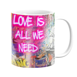 Graffiti Banksy Love Is All We Need Mug Mug White Clock Canvas