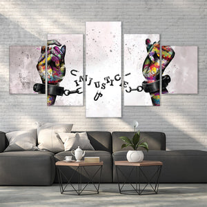 Graffiti Chains Canvas - 5 Panel Art 5 Panel / Large / Standard Gallery Wrap Clock Canvas