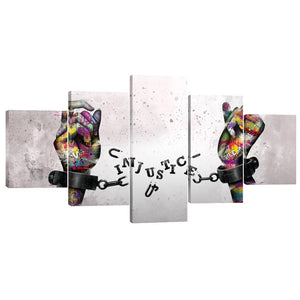 Graffiti Chains Canvas - 5 Panel Art Clock Canvas