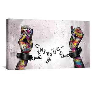 Graffiti Chains Canvas Art 50 x 25cm / Unframed Canvas Print Clock Canvas
