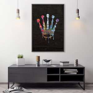 Graffiti Crown Clock Canvas