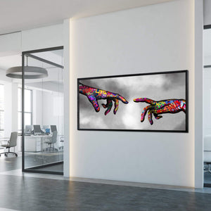 Graffiti Hand of God Canvas Art Clock Canvas
