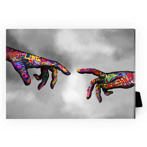 Graffiti Hand of God Desktop Canvas Desktop Canvas 18 x 13cm Clock Canvas