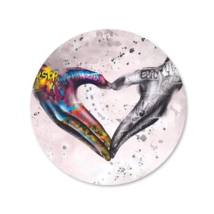 Graffiti Heart - Circle Canvas Art Clock Canvas