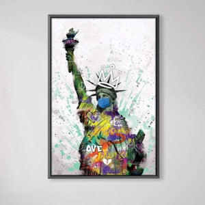 Graffiti Liberty Canvas Art Clock Canvas