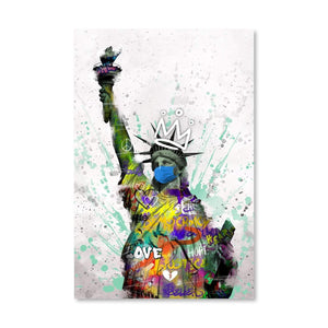 Graffiti Liberty Canvas Art Clock Canvas