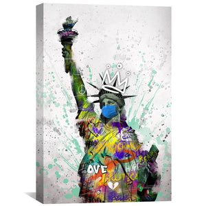 Graffiti Liberty Canvas Art 30 x 45cm / Unframed Canvas Print Clock Canvas
