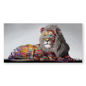 Graffiti Lion Canvas - Single Panel Art Clock Canvas