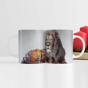 Graffiti Lion Mug Mug White Clock Canvas