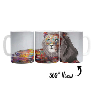 Graffiti Lion Mug Mug White Clock Canvas