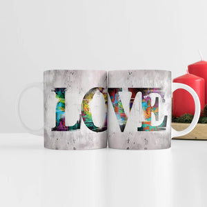 Graffiti Love Mug Mug White Clock Canvas