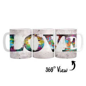 Graffiti Love Mug Mug White Clock Canvas