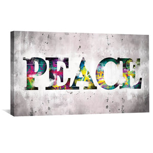 Graffiti Peace Canvas Art Clock Canvas