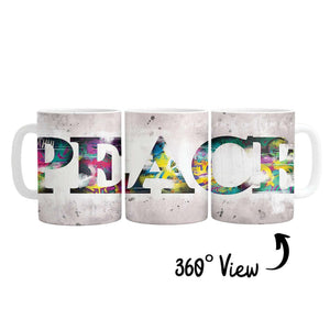 Graffiti Peace Mug Mug White Clock Canvas