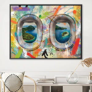 Graffiti Plane - Indonesia Canvas Art Clock Canvas