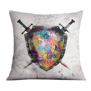 Graffiti Shield Cushion Cushion Cushion Square Clock Canvas