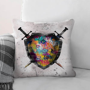 Graffiti Shield Cushion Cushion Cushion Square Clock Canvas