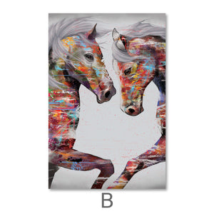 Graffiti Stallion Canvas Art B / 40 x 60cm / Unframed Canvas Print Clock Canvas