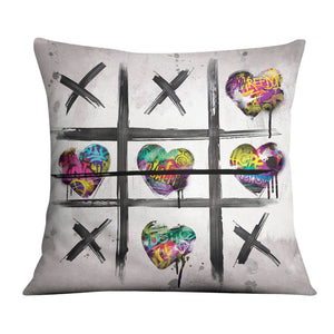 Graffiti Tic Tac Toe Cushion Cushion Cushion Square Clock Canvas