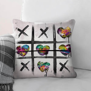 Graffiti Tic Tac Toe Cushion Cushion Cushion Square Clock Canvas
