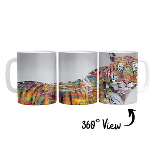 Graffiti Tiger Mug Mug White Clock Canvas