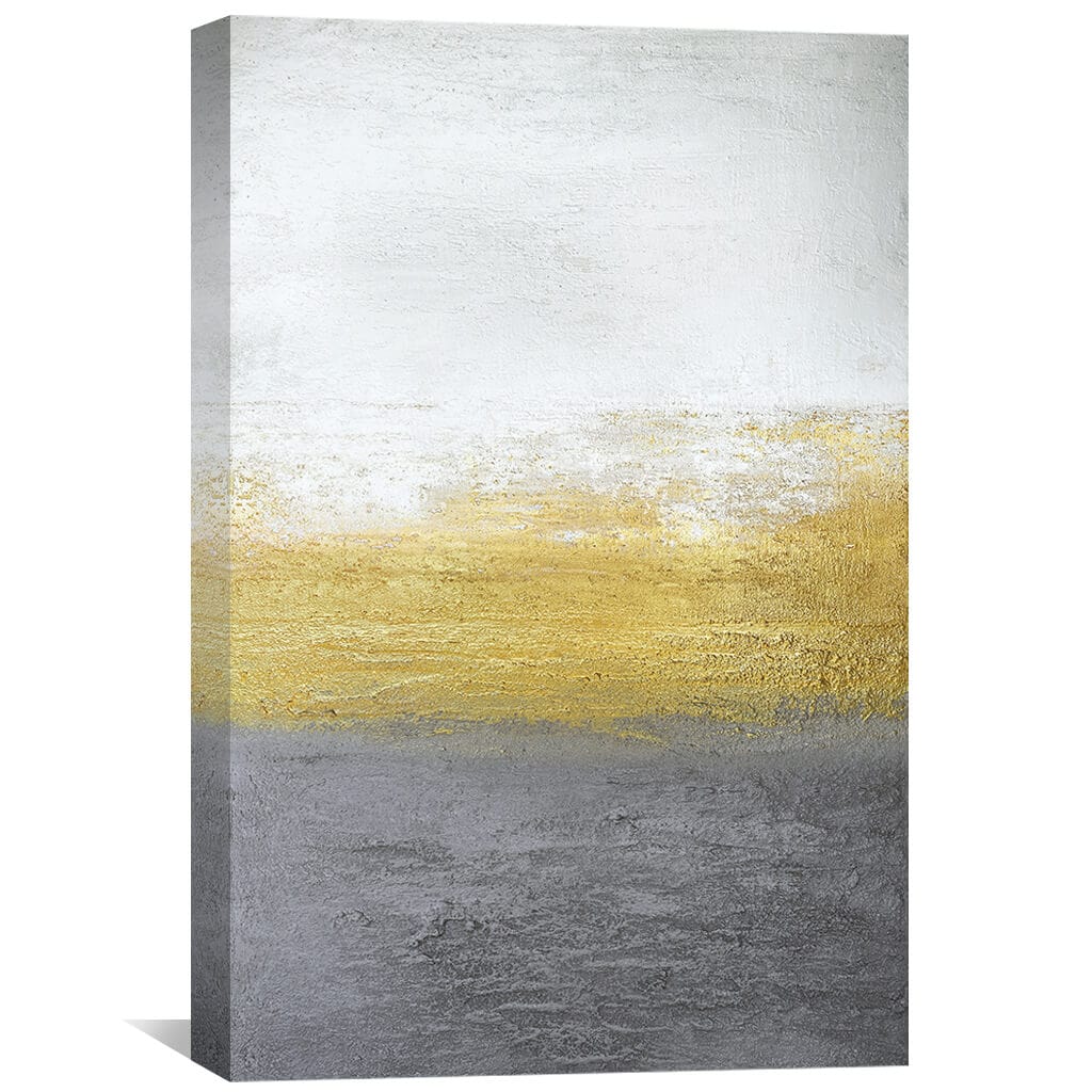 Gray And Gold Canvas Art 30 x 45cm / Unframed Canvas Print Clock Canvas