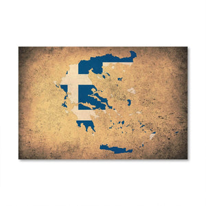 Greece Canvas Art Clock Canvas