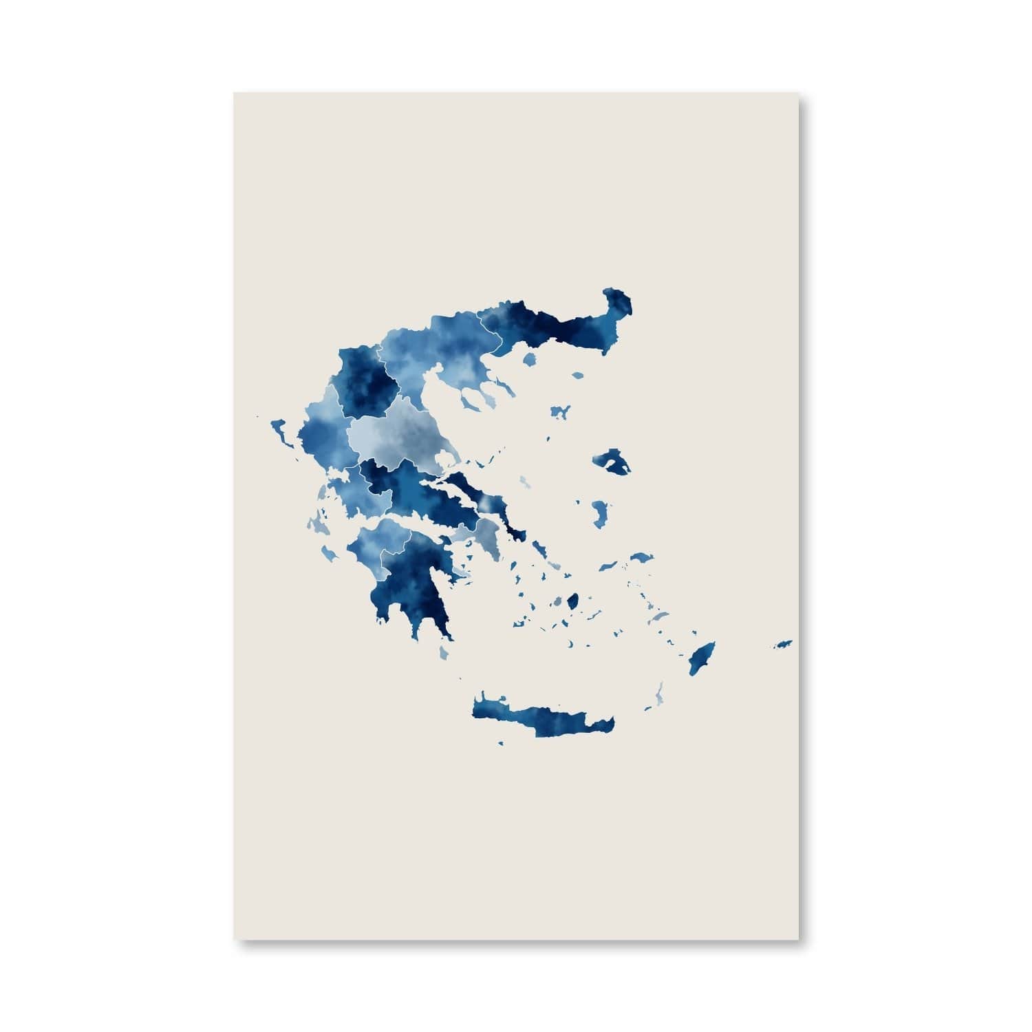 Greece Watercolor Canvas Art Clock Canvas