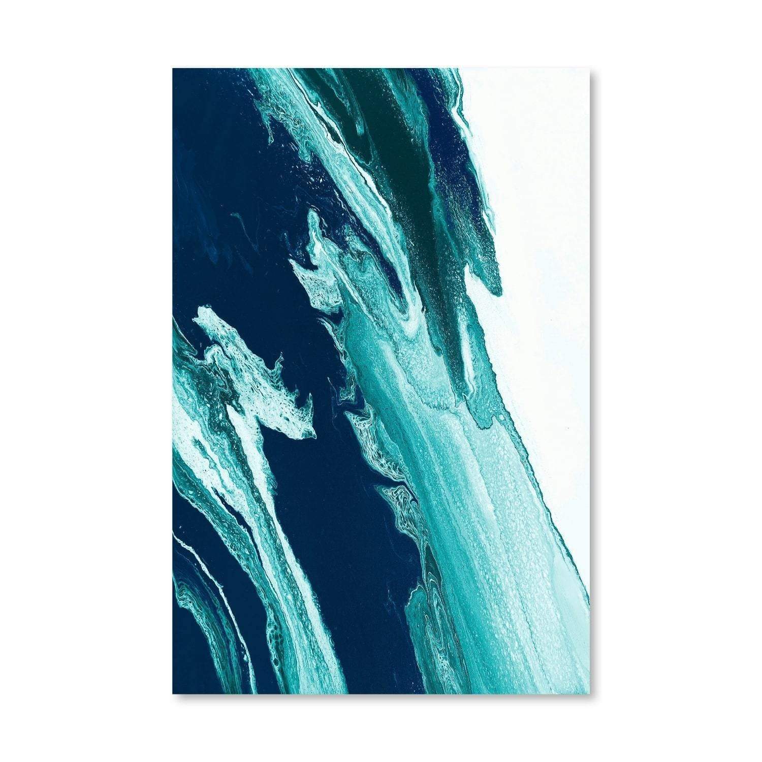 Green And Blue Wave Canvas Art Clock Canvas