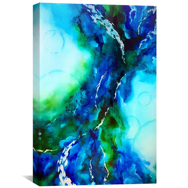 Green Blue Canvas Art 30 x 45cm / Unframed Canvas Print Clock Canvas