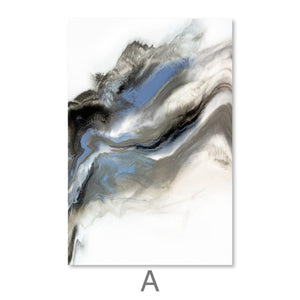 Grey Smoke Canvas Art A / 30 x 45cm / Unframed Canvas Print Clock Canvas