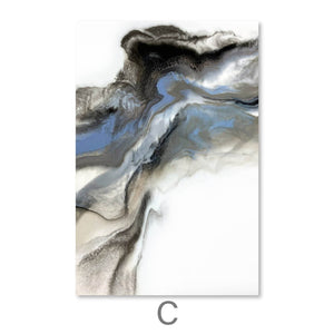 Grey Smoke Canvas Art C / 30 x 45cm / Unframed Canvas Print Clock Canvas