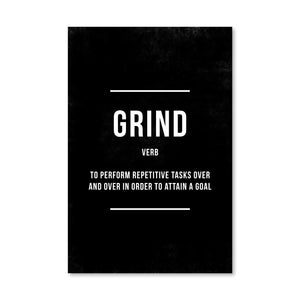 Grind Canvas Art Clock Canvas