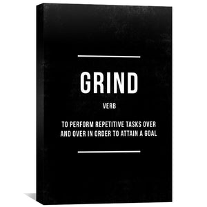 Grind Canvas Art 30 x 45cm / Standard Gallery Wrap Clock Canvas
