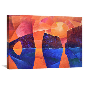 Guardians of the Ocean in Cubism Canvas Art 45 x 30cm / Unframed Canvas Print Clock Canvas