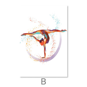 Gymnast Dancers Canvas Art B / 30 x 45cm / Unframed Canvas Print Clock Canvas