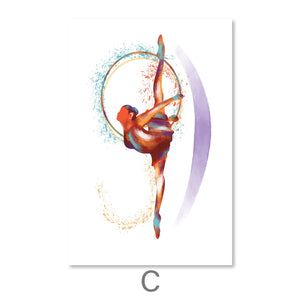 Gymnast Dancers Canvas Art C / 30 x 45cm / Unframed Canvas Print Clock Canvas