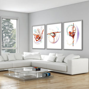 Gymnast Dancers Canvas Art Clock Canvas