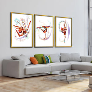 Gymnast Dancers Canvas Art Clock Canvas